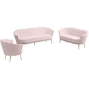 Meridian Gardenia Pink Velvet Sofa IMAGE 20