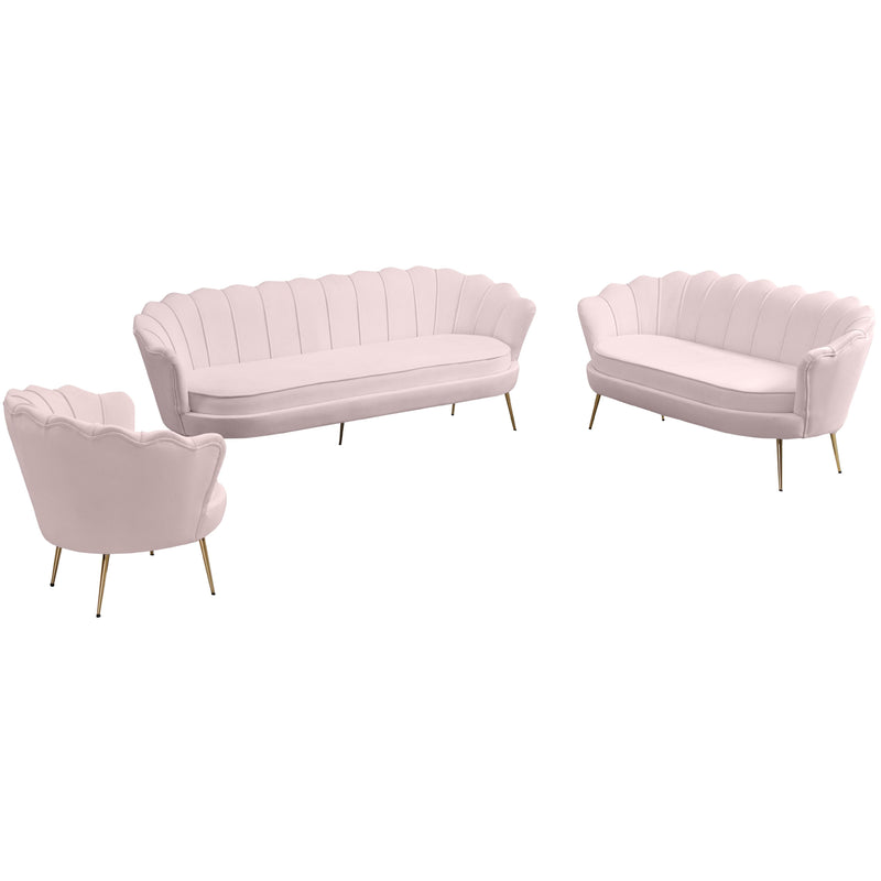 Meridian Gardenia Pink Velvet Sofa IMAGE 20