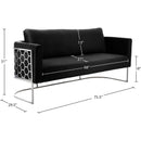 Meridian Casa Black Velvet Sofa IMAGE 7
