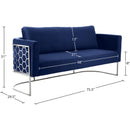 Meridian Casa Navy Velvet Sofa IMAGE 7