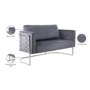 Meridian Casa Grey Velvet Loveseat IMAGE 8
