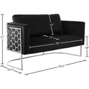 Meridian Casa Black Velvet Loveseat IMAGE 7