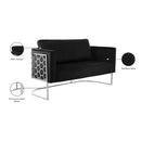 Meridian Casa Black Velvet Loveseat IMAGE 8