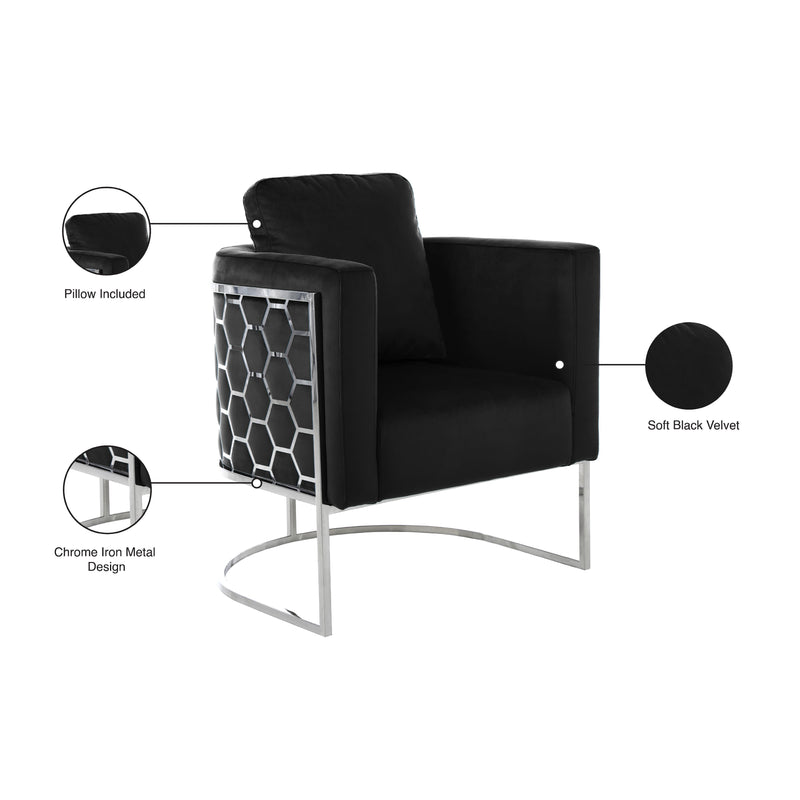 Meridian Casa Black Velvet Chair IMAGE 8