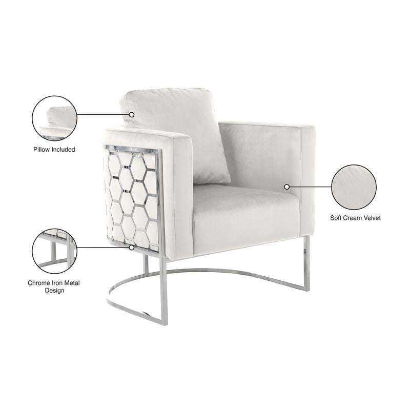 Meridian Casa Cream Velvet Chair IMAGE 8