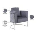 Meridian Casa Grey Velvet Chair IMAGE 8
