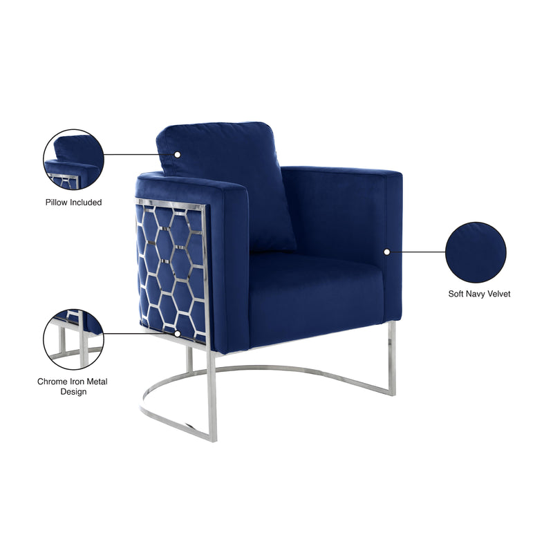 Meridian Casa Navy Velvet Chair IMAGE 8