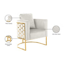 Meridian Casa Cream Velvet Chair IMAGE 8