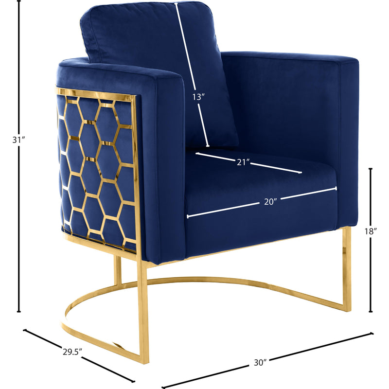 Meridian Casa Navy Velvet Chair IMAGE 7