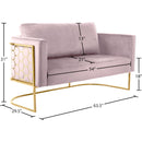 Meridian Casa Pink Velvet Loveseat IMAGE 7