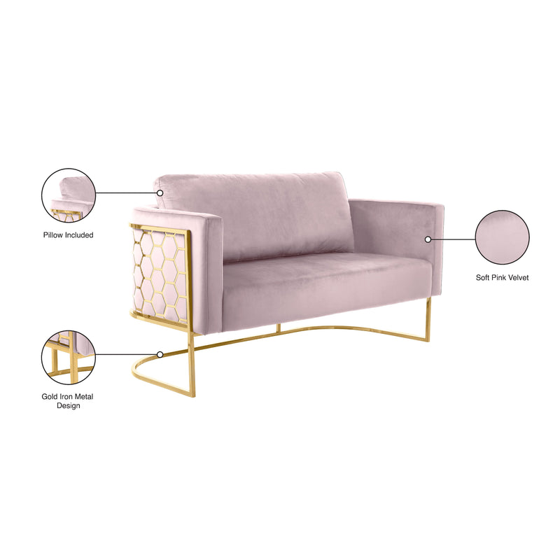 Meridian Casa Pink Velvet Loveseat IMAGE 8