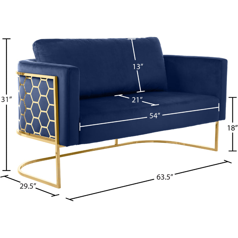 Meridian Casa Navy Velvet Loveseat IMAGE 7