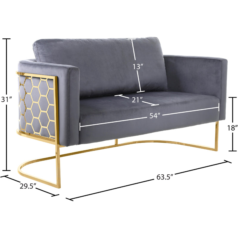 Meridian Casa Grey Velvet Loveseat IMAGE 7