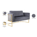 Meridian Casa Grey Velvet Loveseat IMAGE 8