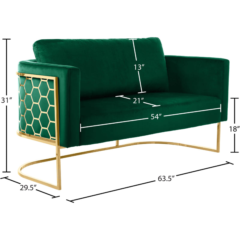 Meridian Casa Green Velvet Loveseat IMAGE 7