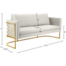 Meridian Casa Cream Velvet Sofa IMAGE 7
