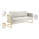 Meridian Casa Cream Velvet Sofa IMAGE 8