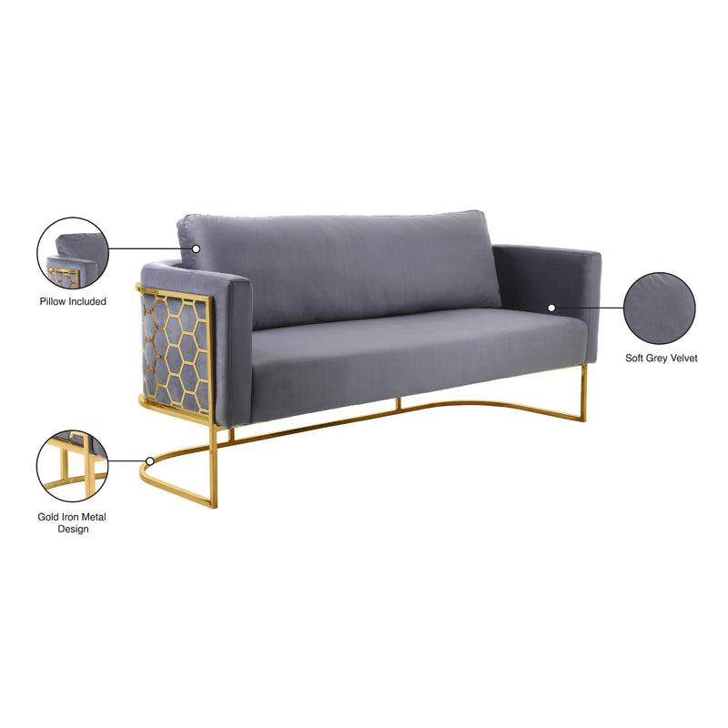 Meridian Casa Grey Velvet Sofa IMAGE 8