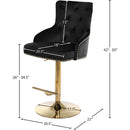 Meridian Claude Black Velvet Adjustable Stool IMAGE 7