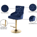 Meridian Claude Navy Velvet Adjustable Stool IMAGE 8