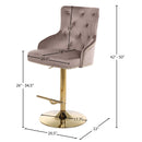 Meridian Claude Pink Velvet Adjustable Stool IMAGE 7