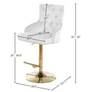 Meridian Claude White Velvet Adjustable Stool IMAGE 7