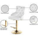 Meridian Claude White Velvet Adjustable Stool IMAGE 8