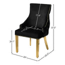 Meridian Tuft Black Velvet Dining Chair IMAGE 6