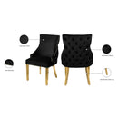 Meridian Tuft Black Velvet Dining Chair IMAGE 7