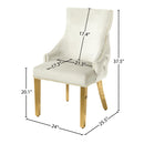 Meridian Tuft Cream Velvet Dining Chair IMAGE 6