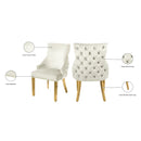 Meridian Tuft Cream Velvet Dining Chair IMAGE 7