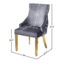 Meridian Tuft Grey Velvet Dining Chair IMAGE 6
