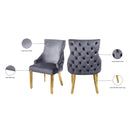 Meridian Tuft Grey Velvet Dining Chair IMAGE 7