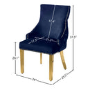 Meridian Tuft Navy Velvet Dining Chair IMAGE 6