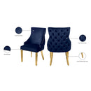 Meridian Tuft Navy Velvet Dining Chair IMAGE 7