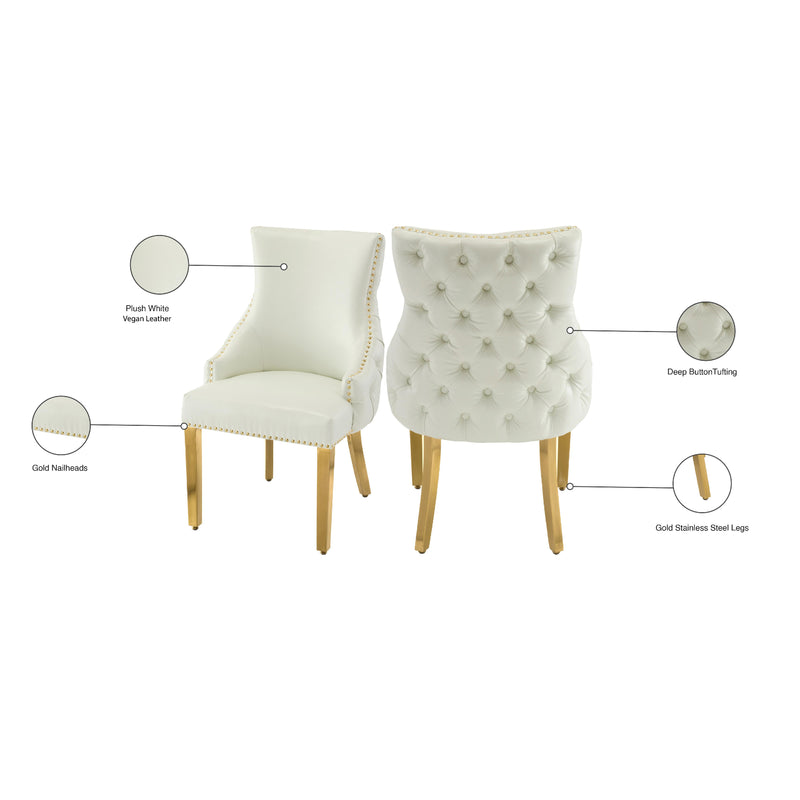 Meridian Tuft White Vegan Leather Dining Chair IMAGE 7