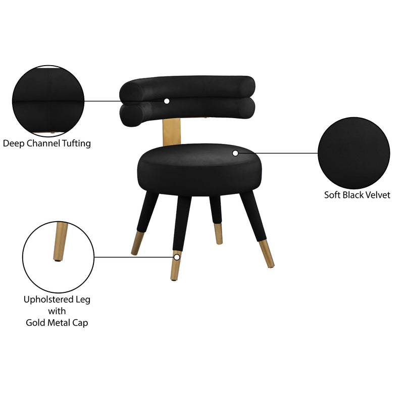 Meridian Fitzroy Black Velvet Dining Chair IMAGE 8