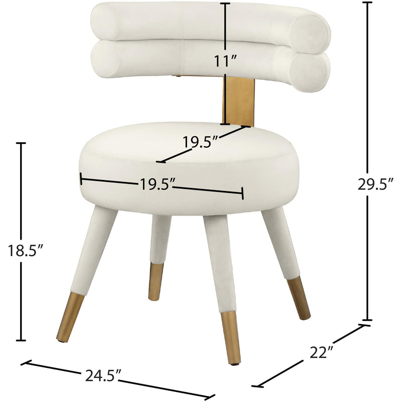Meridian Fitzroy Cream Velvet Dining Chair IMAGE 7