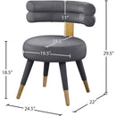 Meridian Fitzroy Grey Velvet Dining Chair IMAGE 7