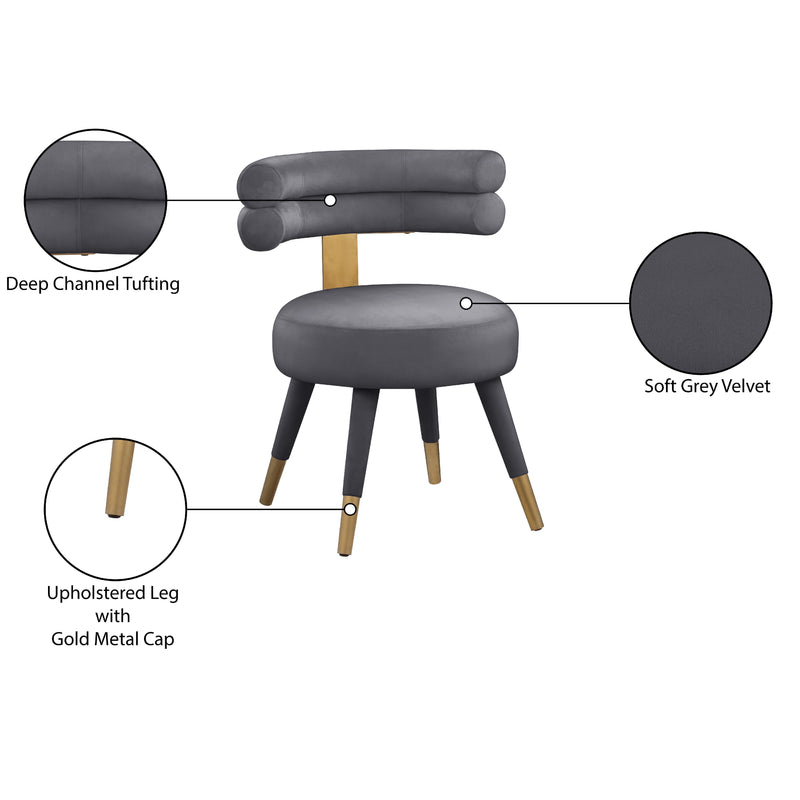Meridian Fitzroy Grey Velvet Dining Chair IMAGE 8