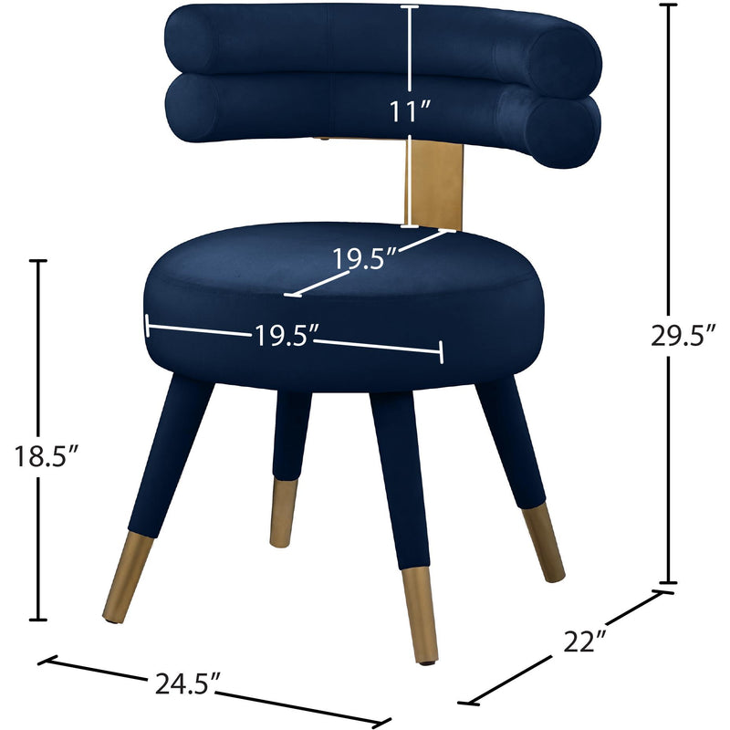 Meridian Fitzroy Navy Velvet Dining Chair IMAGE 7