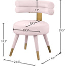 Meridian Fitzroy Pink Velvet Dining Chair IMAGE 6
