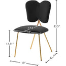 Meridian Angel Black Velvet Dining Chair IMAGE 6