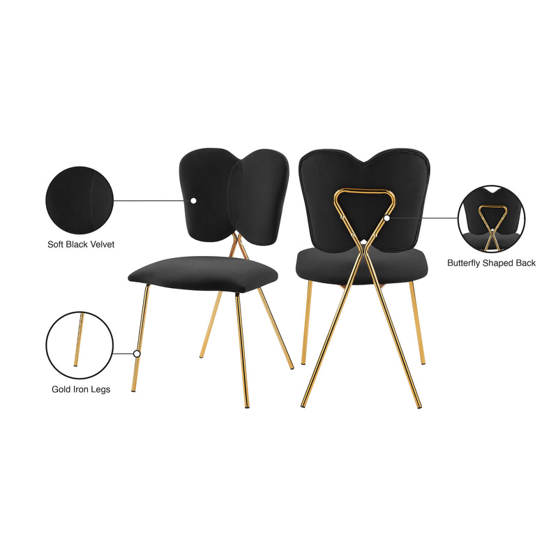 Meridian Angel Black Velvet Dining Chair IMAGE 7
