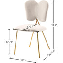 Meridian Angel Cream Velvet Dining Chair IMAGE 6