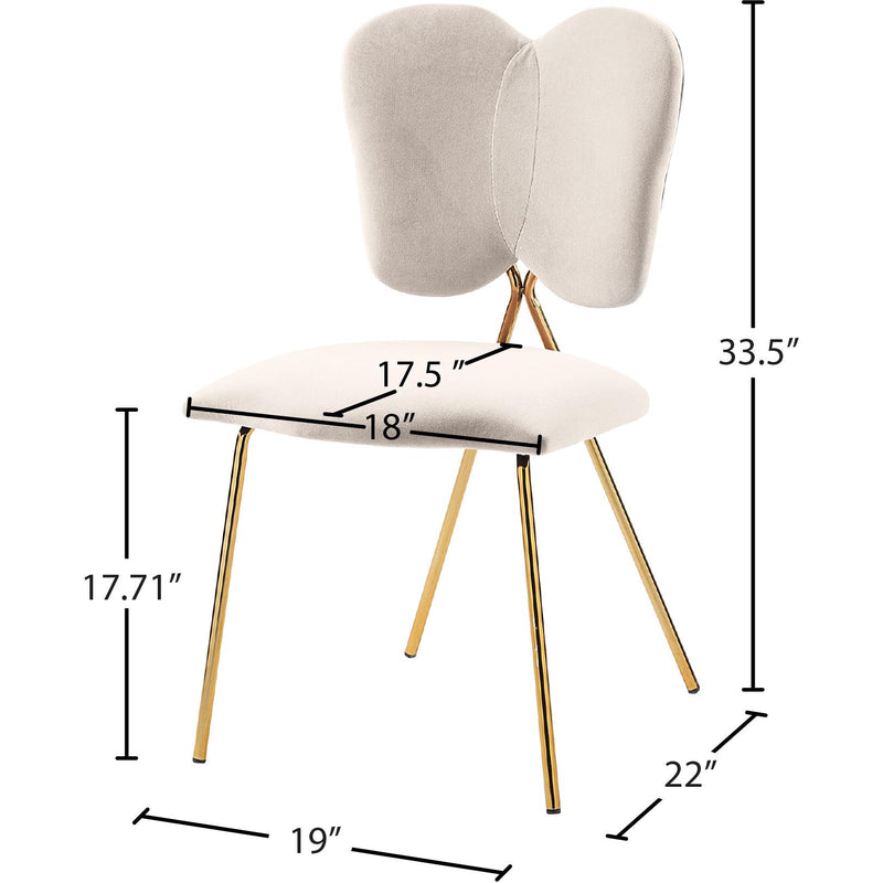 Meridian Angel Cream Velvet Dining Chair IMAGE 6