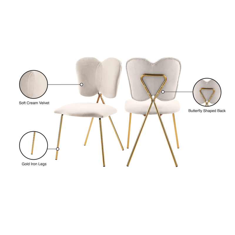 Meridian Angel Cream Velvet Dining Chair IMAGE 7