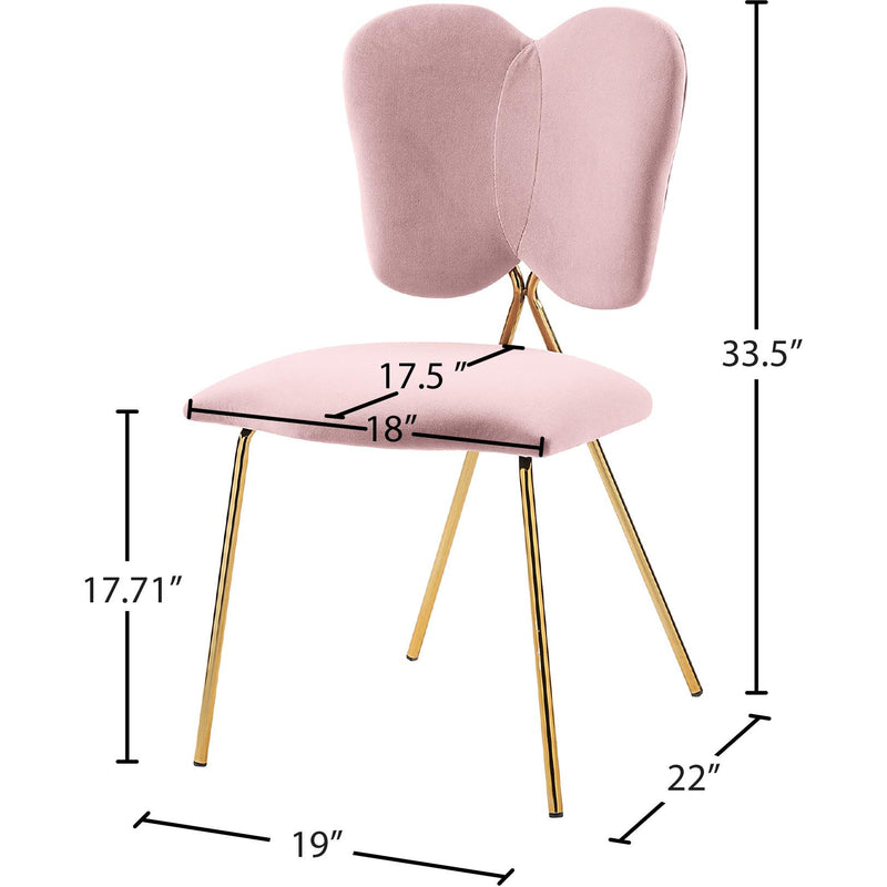Meridian Angel Pink Velvet Dining Chair IMAGE 6