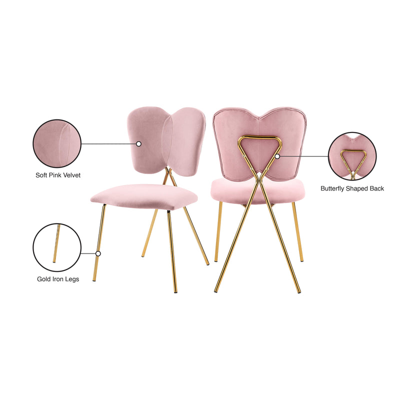 Meridian Angel Pink Velvet Dining Chair IMAGE 7