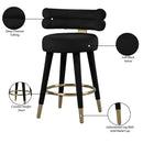 Meridian Fitzroy Black Velvet Counter Stool IMAGE 9